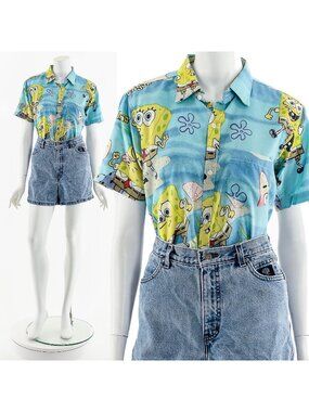 SpongeBob Nostalgia Reworked Short Sleeve Button Down